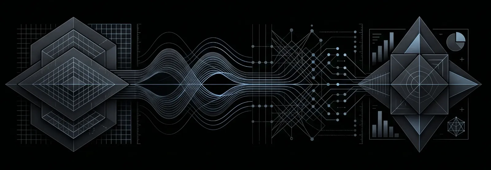 Wide isometric render illustrating the TechPulse Four Pillars framework