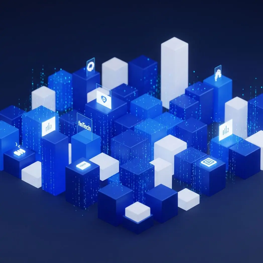 Financial technology interface with charts and graphs