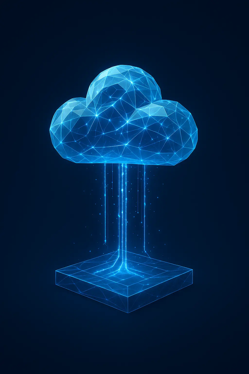 A visualization of a secure, crystalline cloud architecture framework, symbolizing clarity and strength for Swiss businesses.