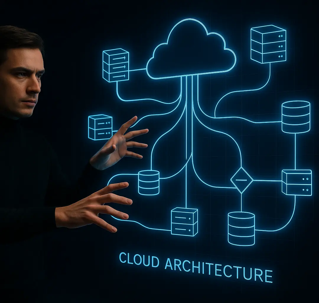 A Techpulse consultant explains the benefits of strategic cloud adoption to a client in Zurich during a meeting focused on Hybrid Cloud